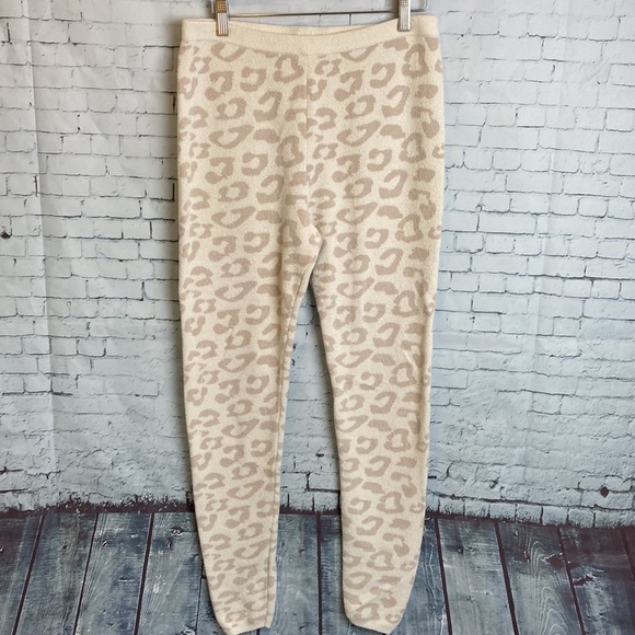 Barefoot Dreams Leggings CozyChic Ultra Lite Leopard Cream-Stone Loungewear Cozy - Picture 6 of 15